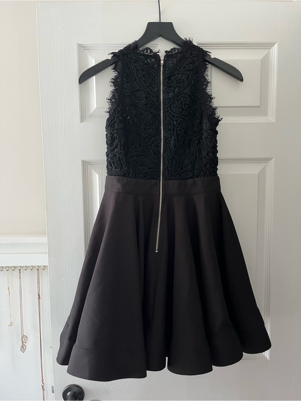 Women’s Black Lace Bodice Fit-and-Flare Dress